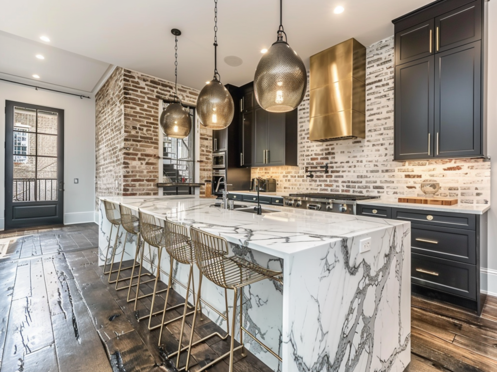 10 inspiracji na urządzenie kuchni w stylu glamour z akcentami industrialnymi