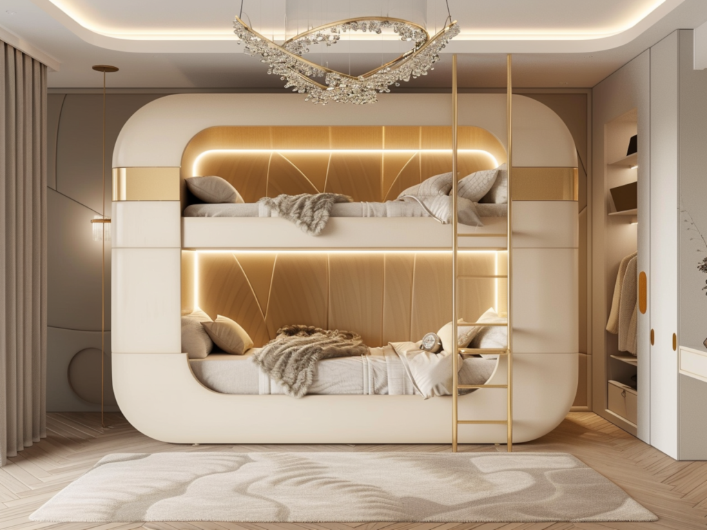 Najlepsze łóżka piętrowe w stylu glamour dla dzieci.