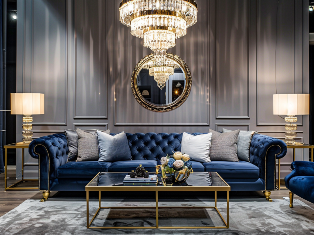 10 inspiracji na urządzenie salonu z luksusowymi sofami w stylu glamour