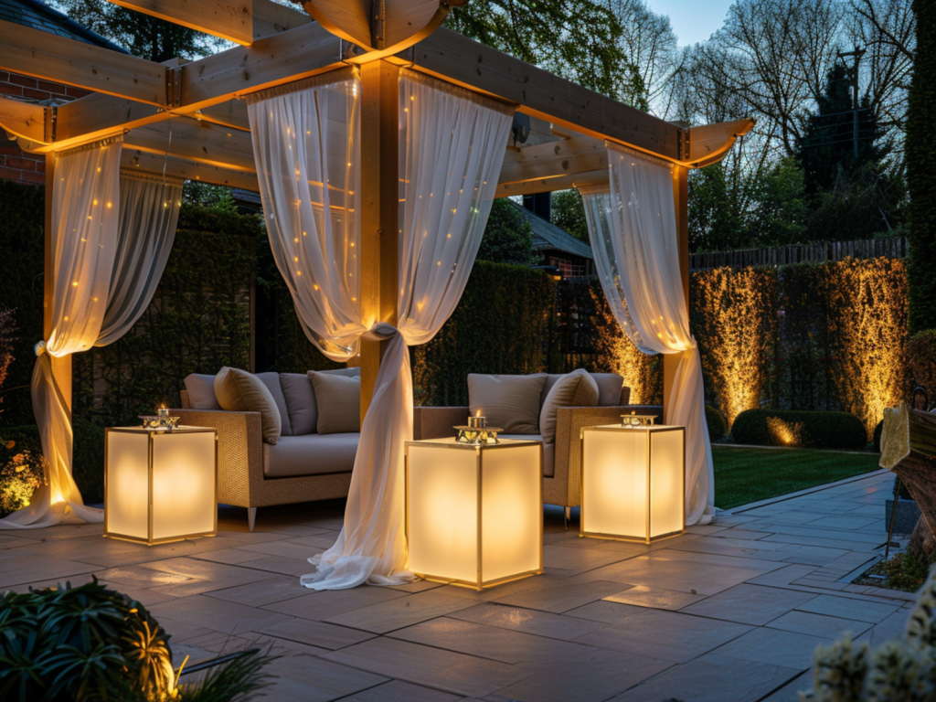 jakie oświetlenie LED wybrać do przestrzeni przy altanach w stylu glamour