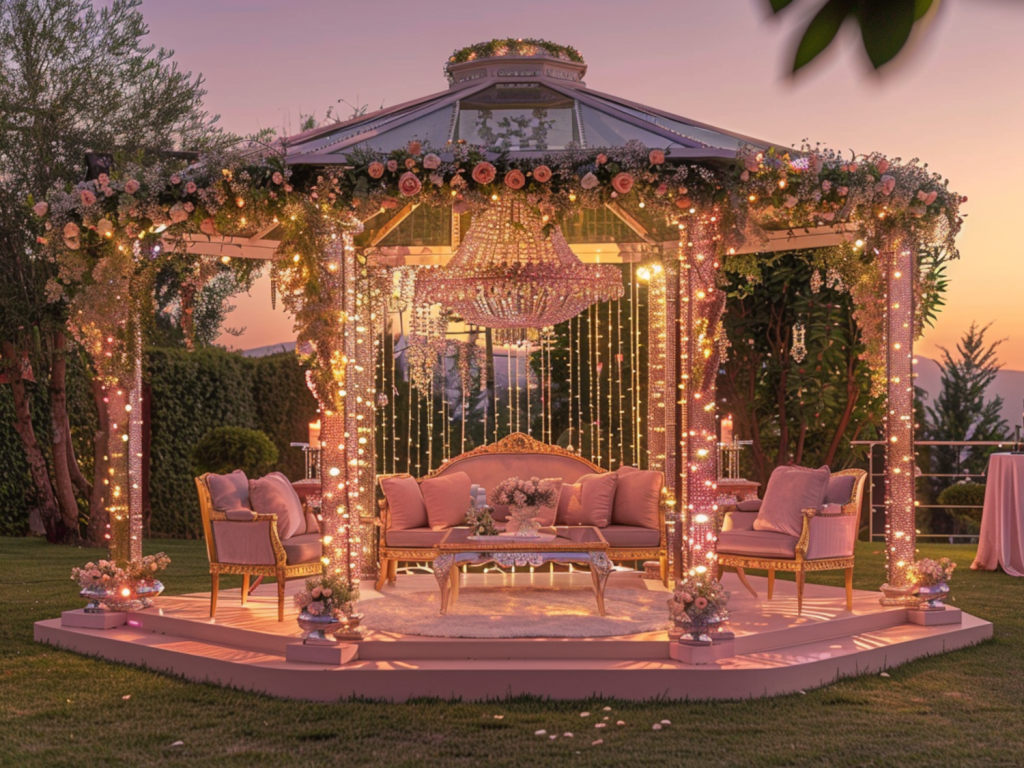 jakie oświetlenie LED wybrać do przestrzeni przy altanach w stylu glamour