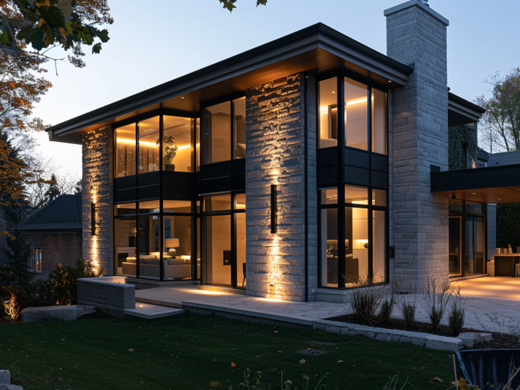 Jakie lampy elewacyjne najlepiej sprawdzą się w domach z dużymi przeszklonymi fasadami