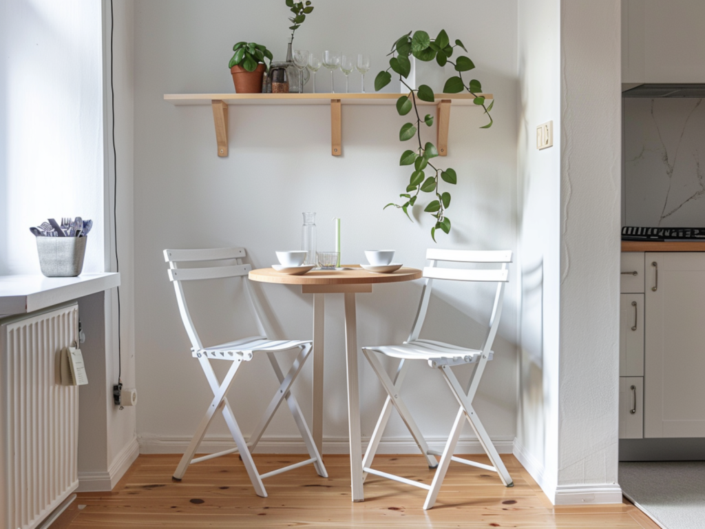 10 inspiracji na urządzenie małej jadalni z meblami składanymi