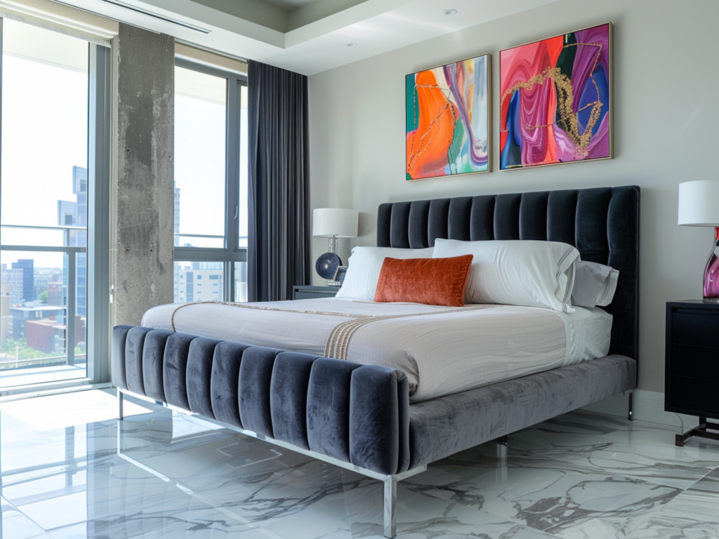 Najlepsze łóżka w stylu glamour z wezgłowiami pikowanym