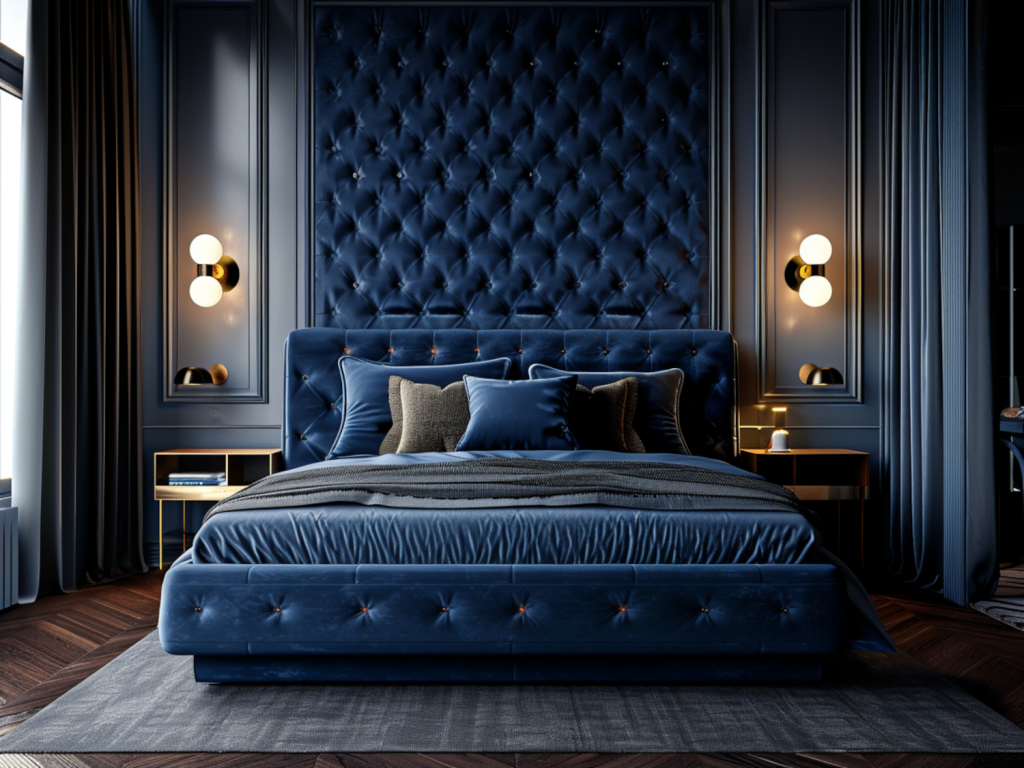 Najlepsze łóżka w stylu glamour z wezgłowiami pikowanym